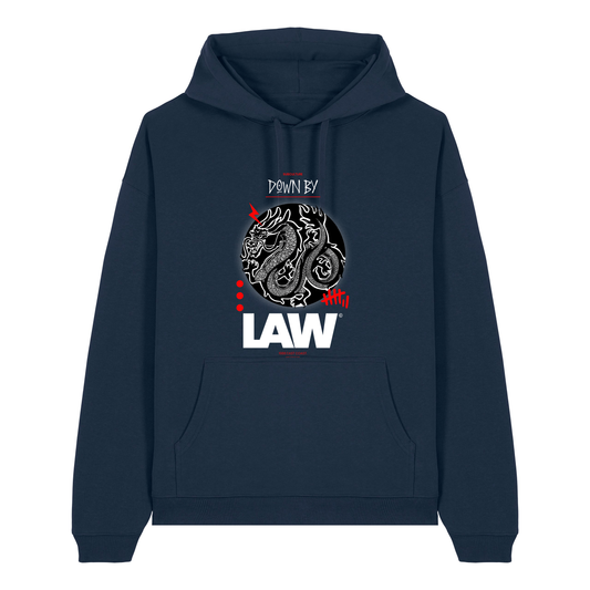 French Navy Printed Hoody Front