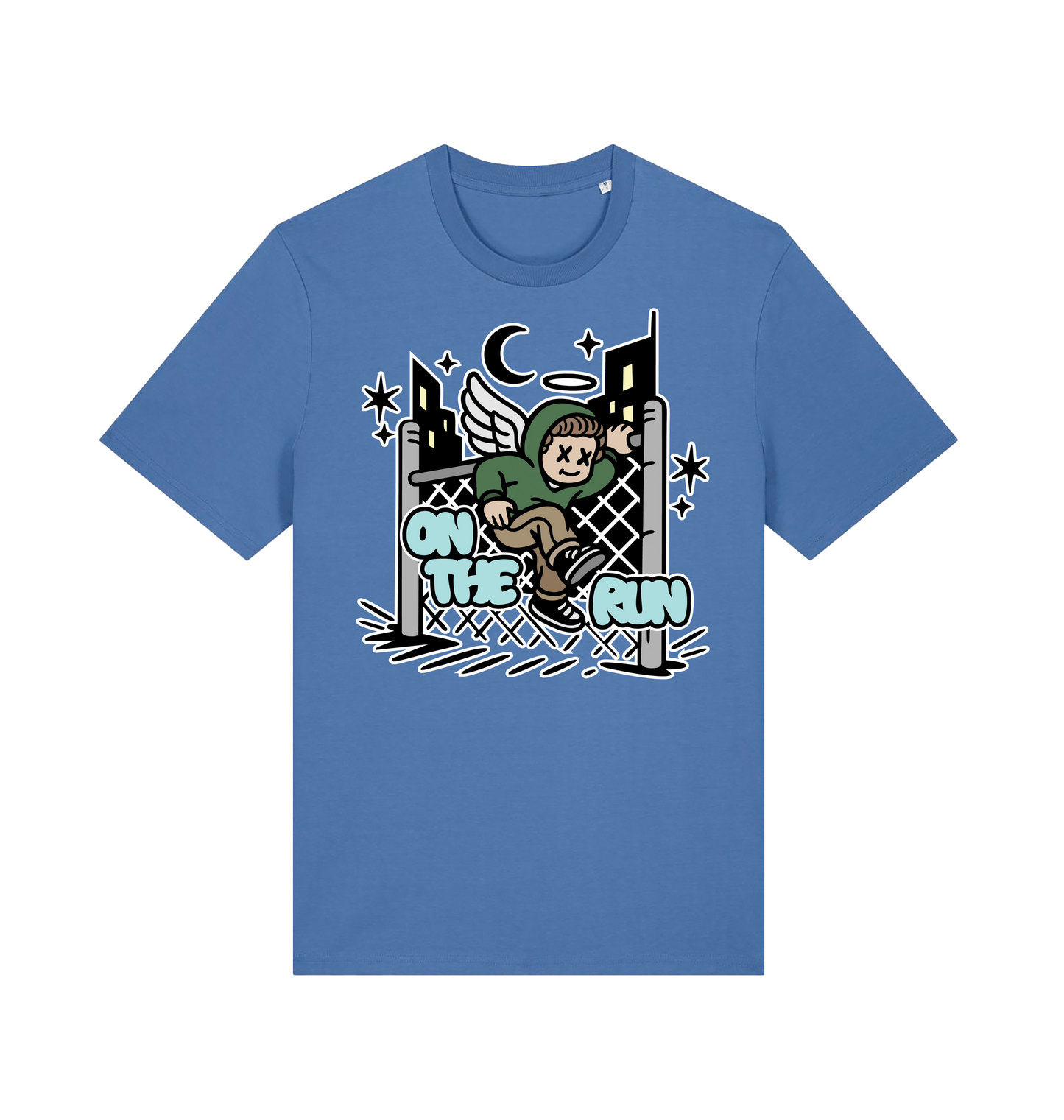 Bright Blue Printed T-shirt Front