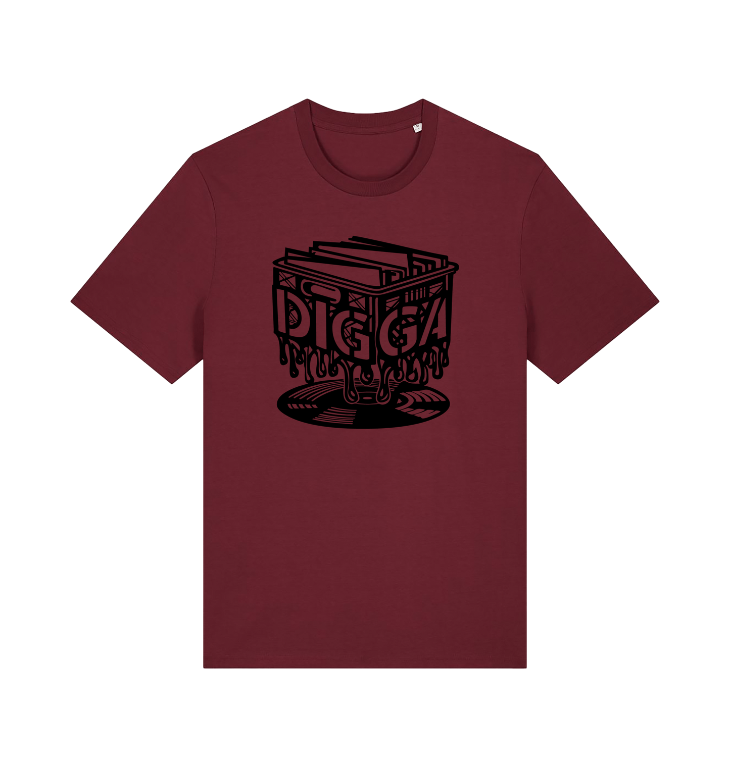Burgundy Printed T-shirt Front