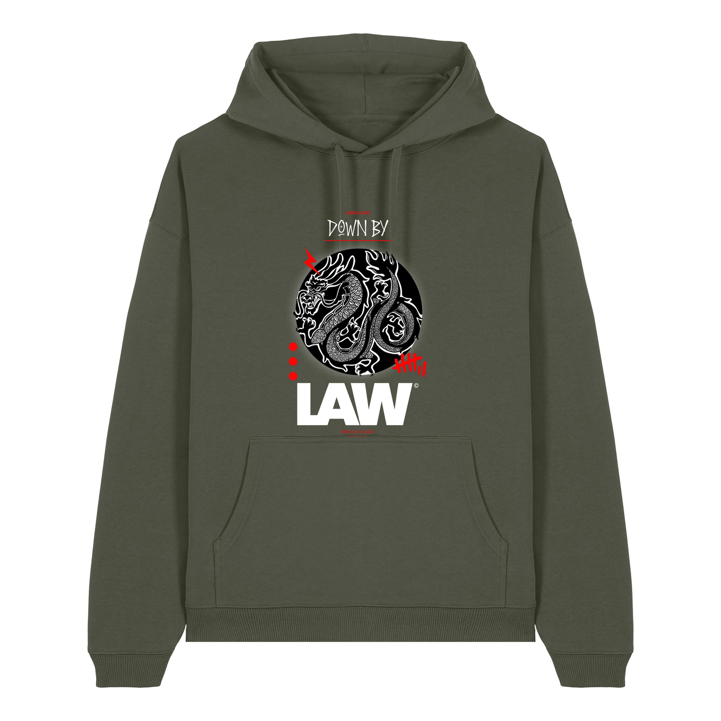 Khaki Printed Hoody Front