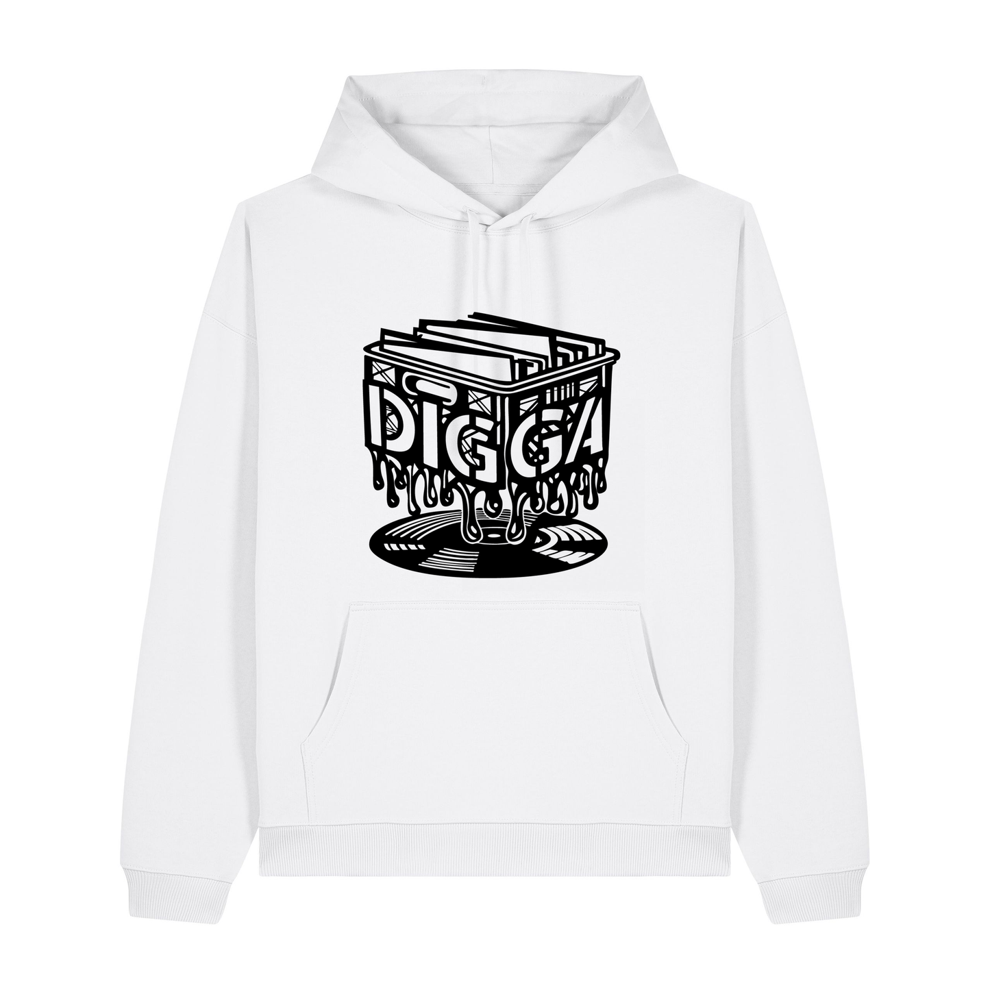 White Printed Hoody Front