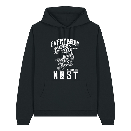 Black Printed Hoody Front