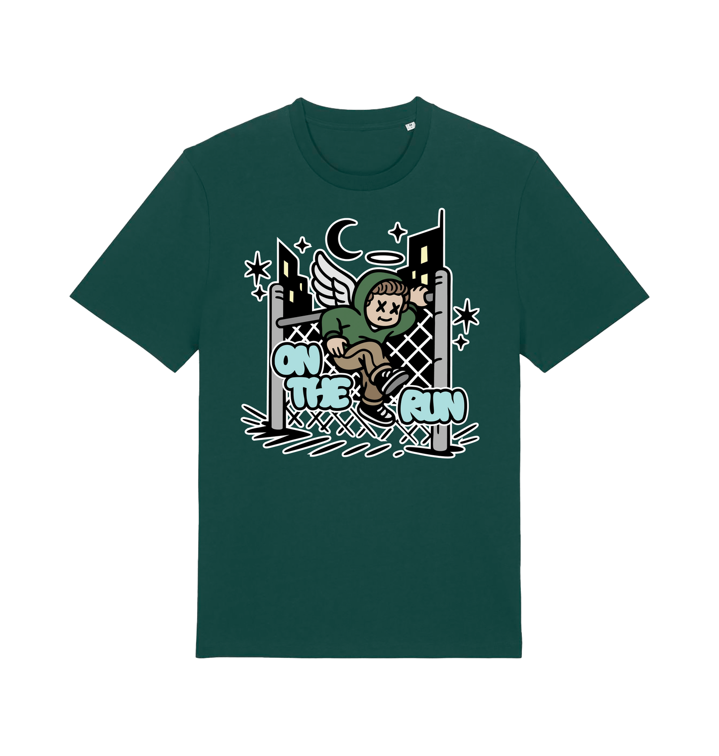 Glazed Green Printed T-shirt Front