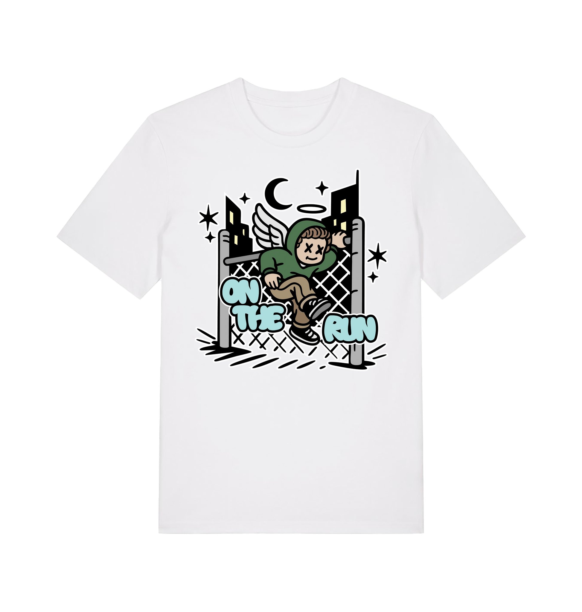 White Printed T-shirt Front