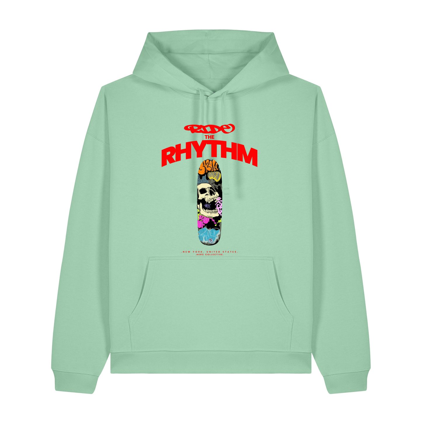 Misty Jade Printed Hoody Front