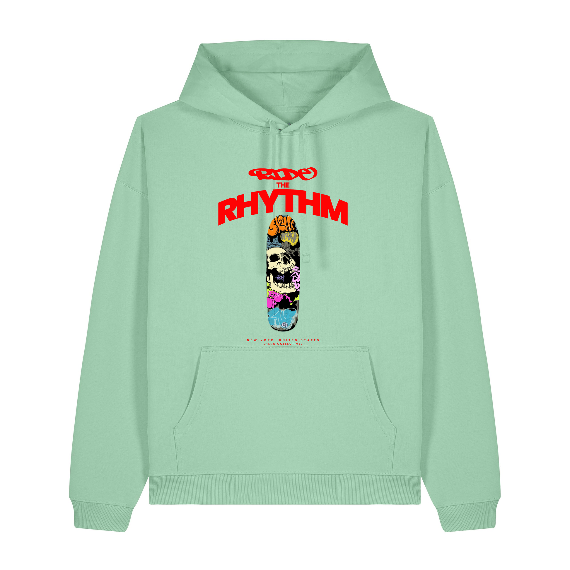 Misty Jade Printed Hoody Front