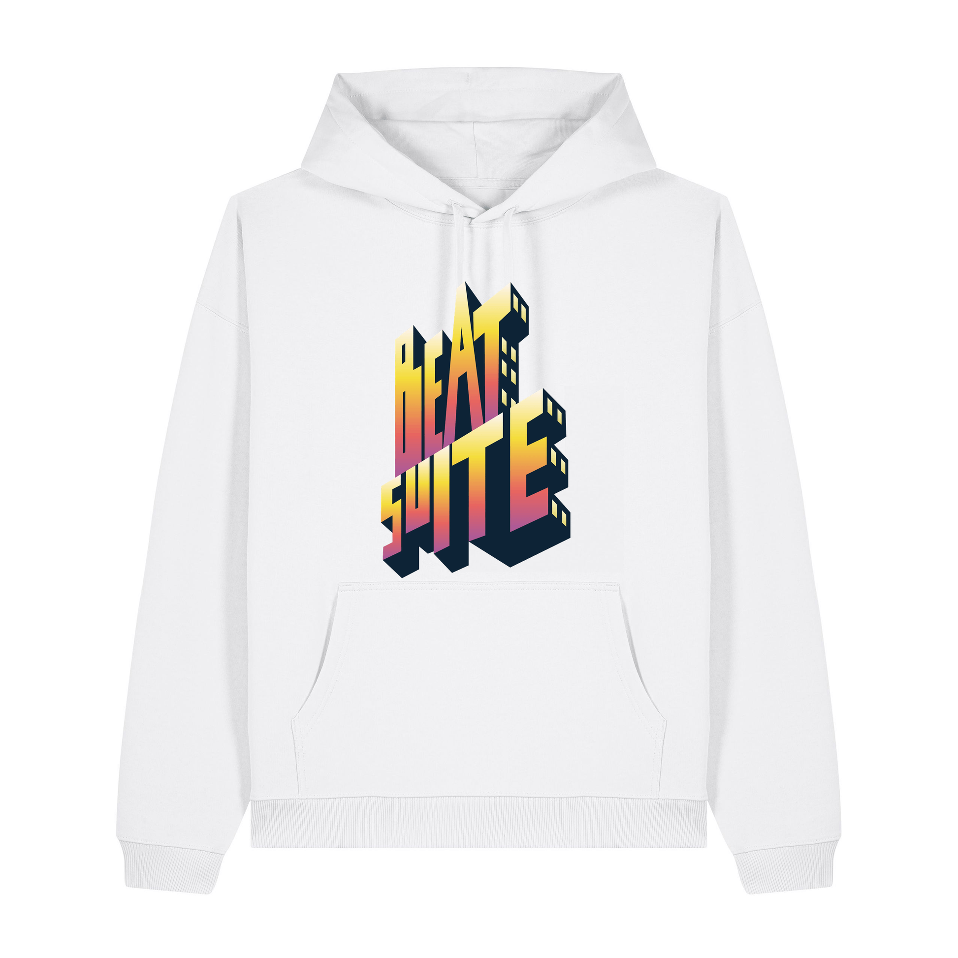 White Printed Hoody Front