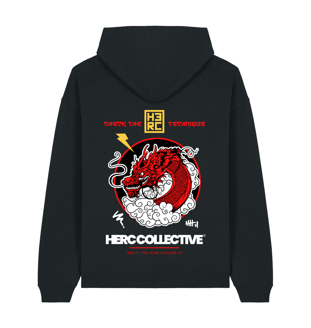 Black Printed Hoody