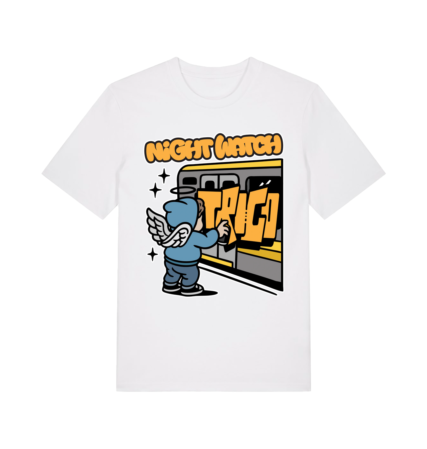 White Printed T-shirt Front