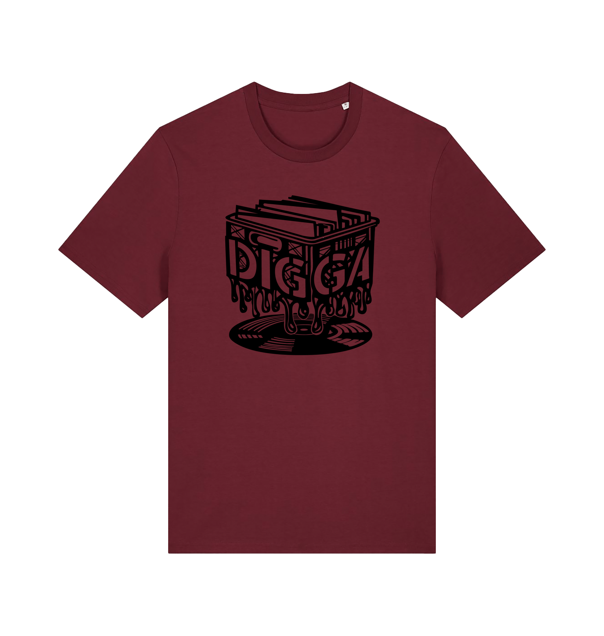 Burgundy Printed T-shirt Front