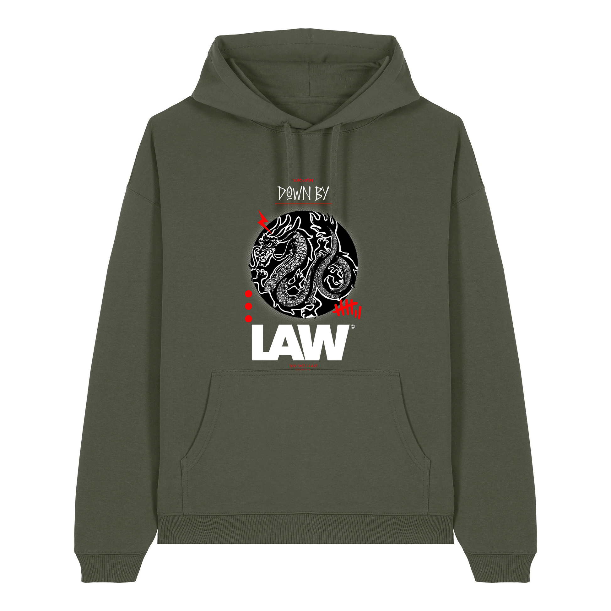 Khaki Printed Hoody Front