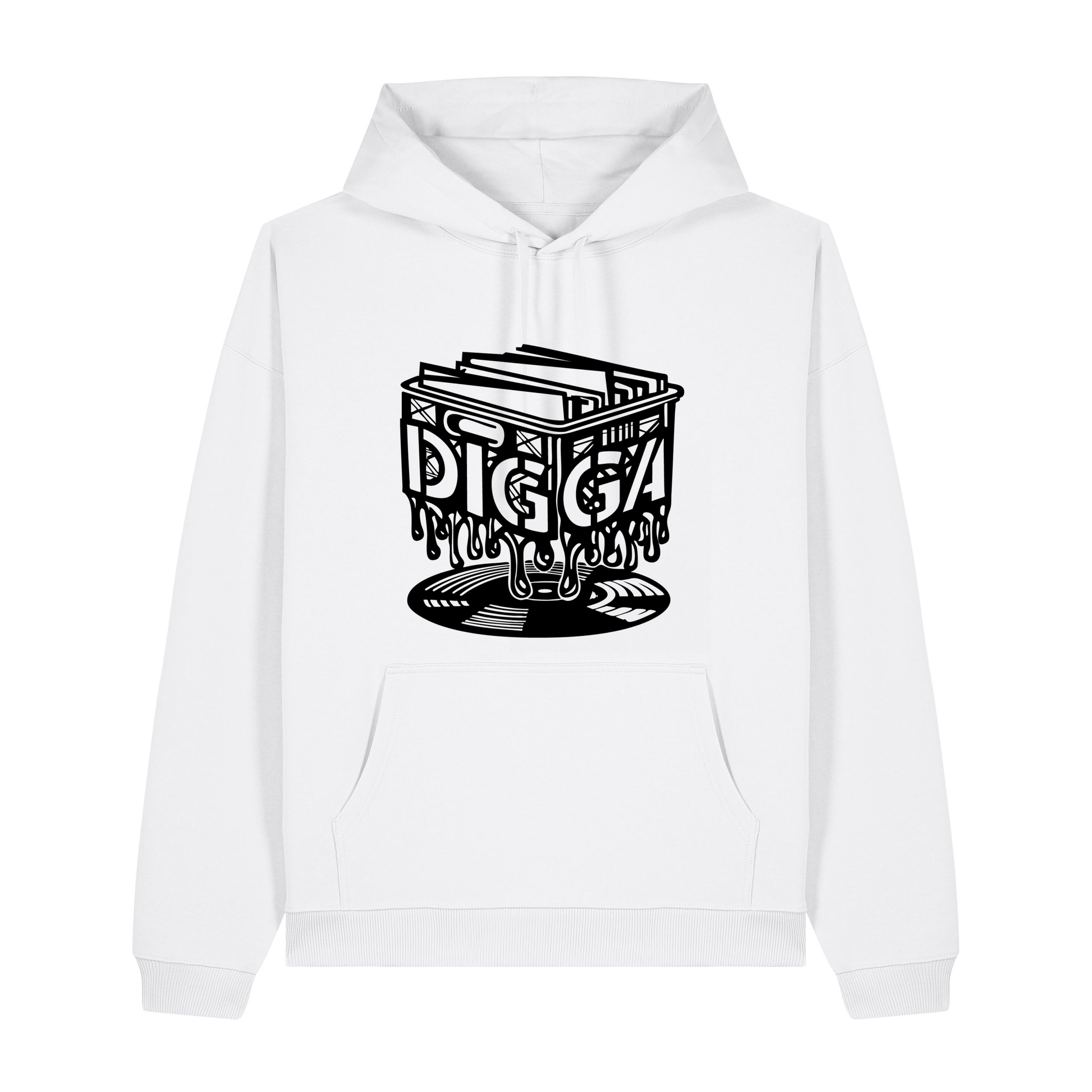 White Printed Hoody Front
