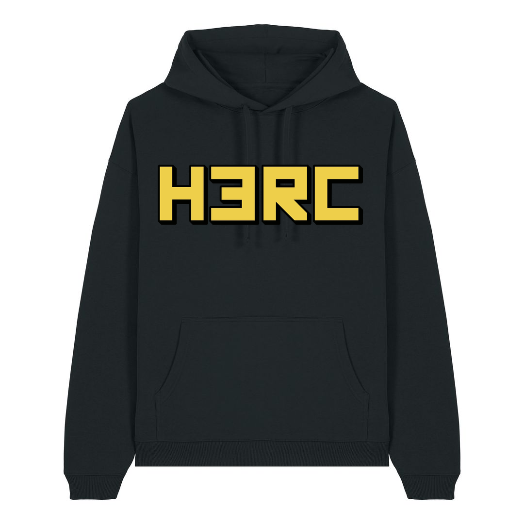 Black Printed Hoody Front