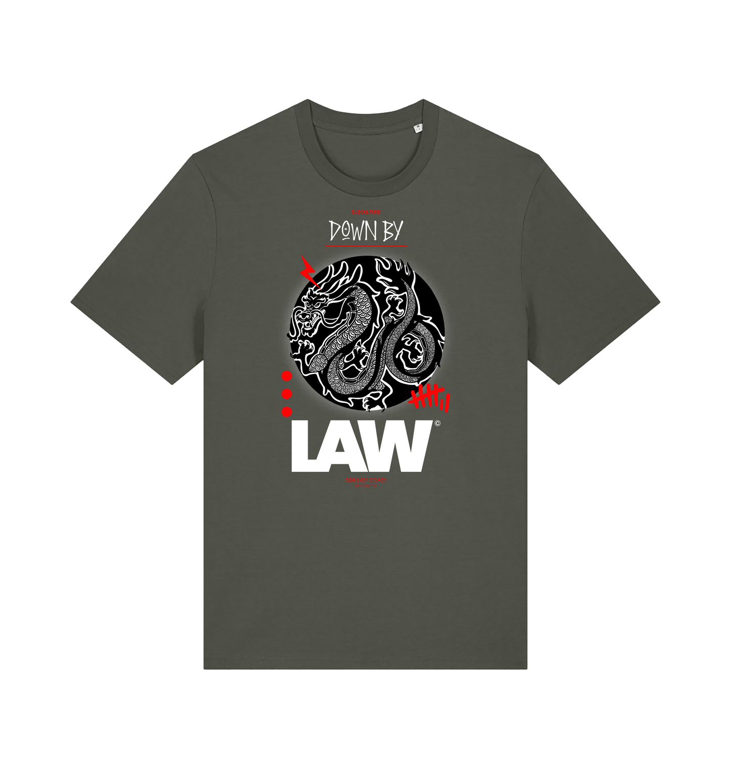 Khaki Printed T-shirt Front