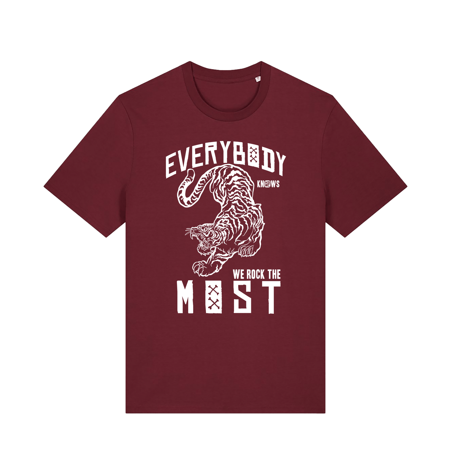 Burgundy Printed T-shirt Front