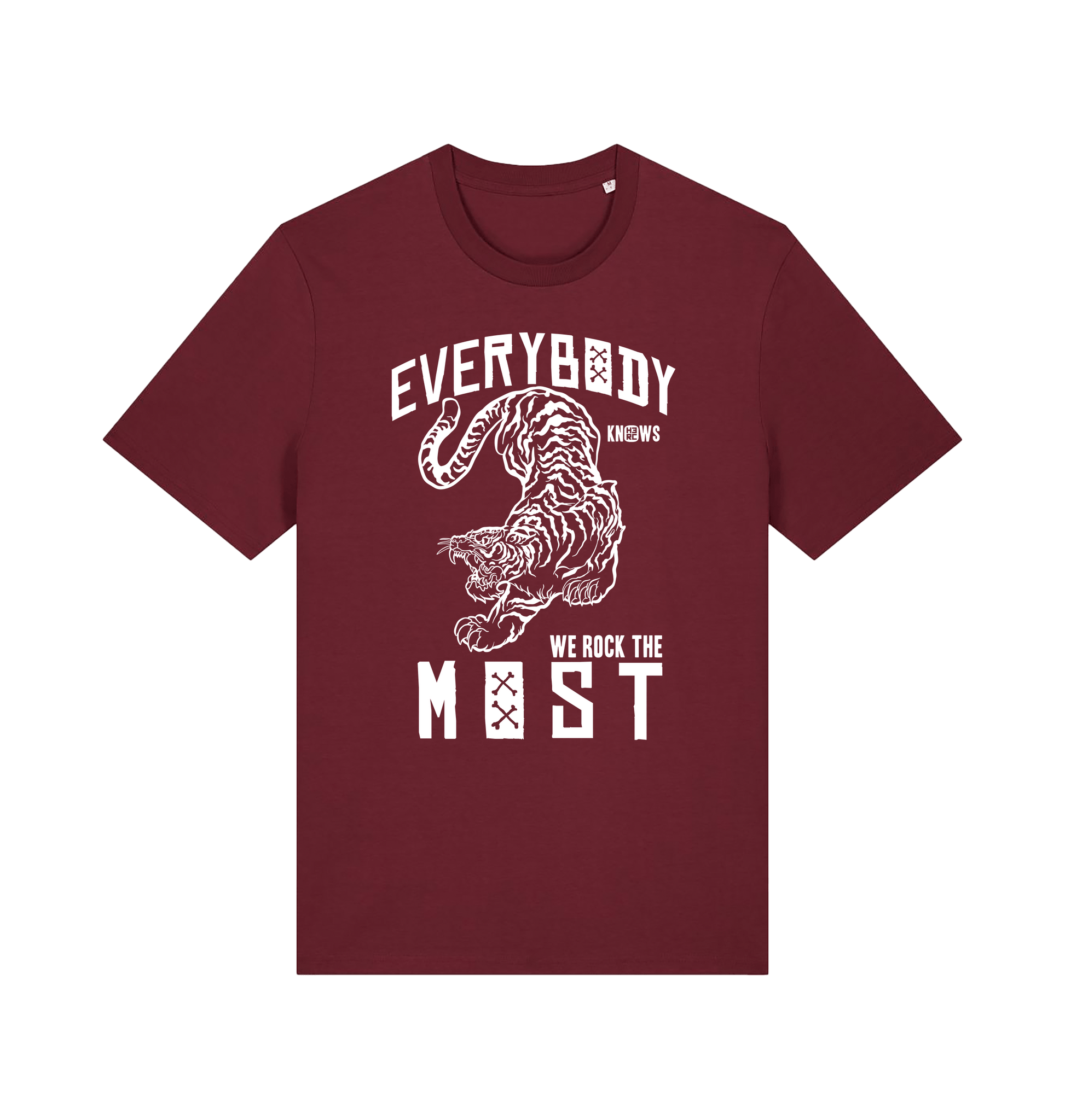 Burgundy Printed T-shirt Front