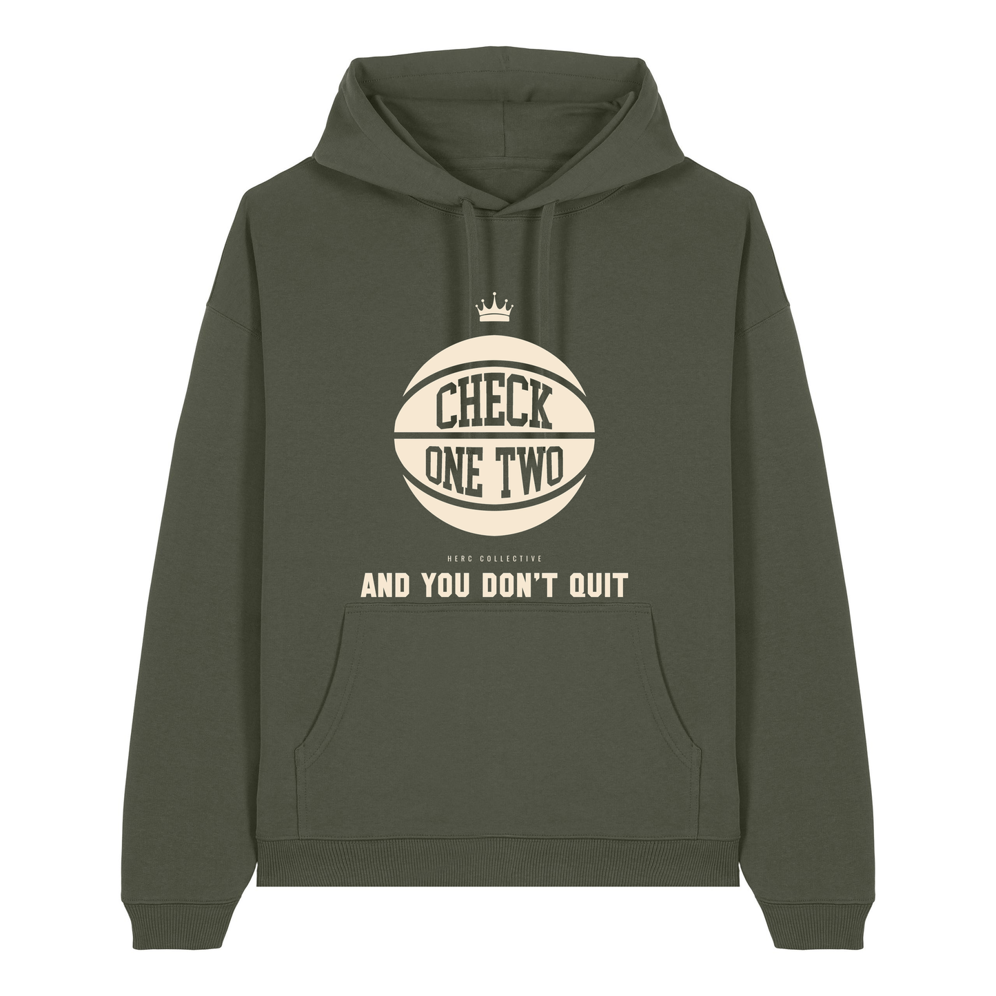 Khaki Printed Hoody Front