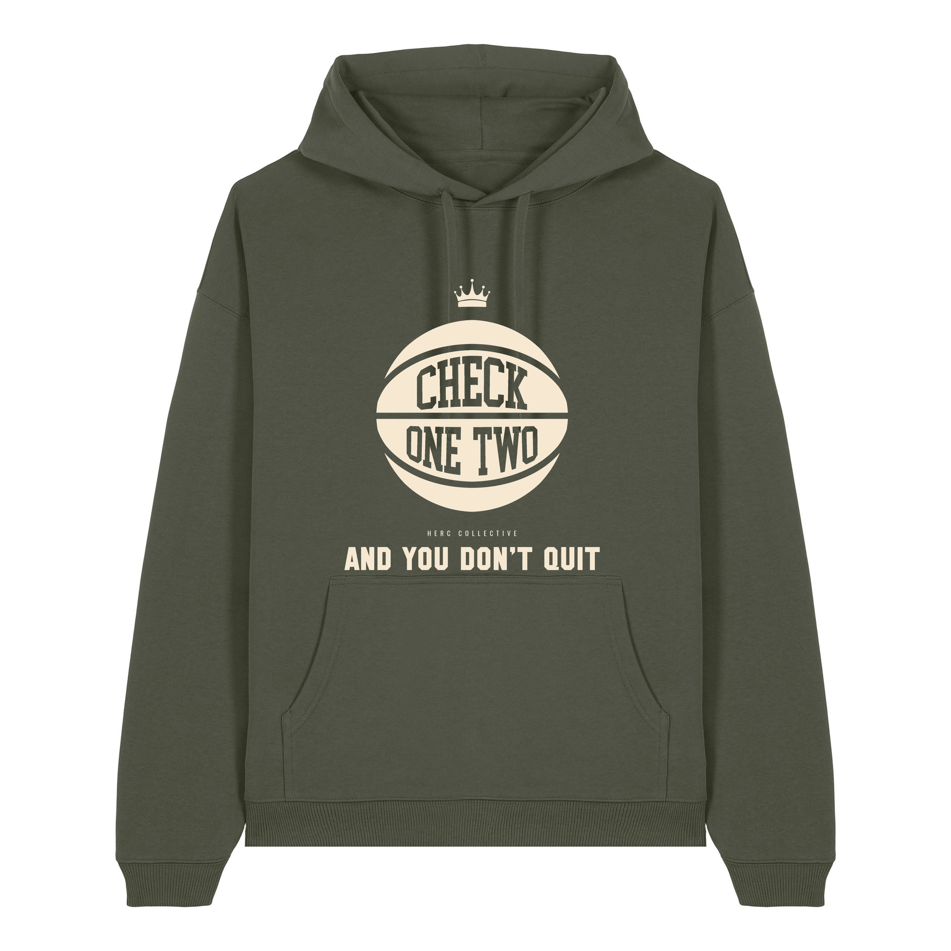 Khaki Printed Hoody Front