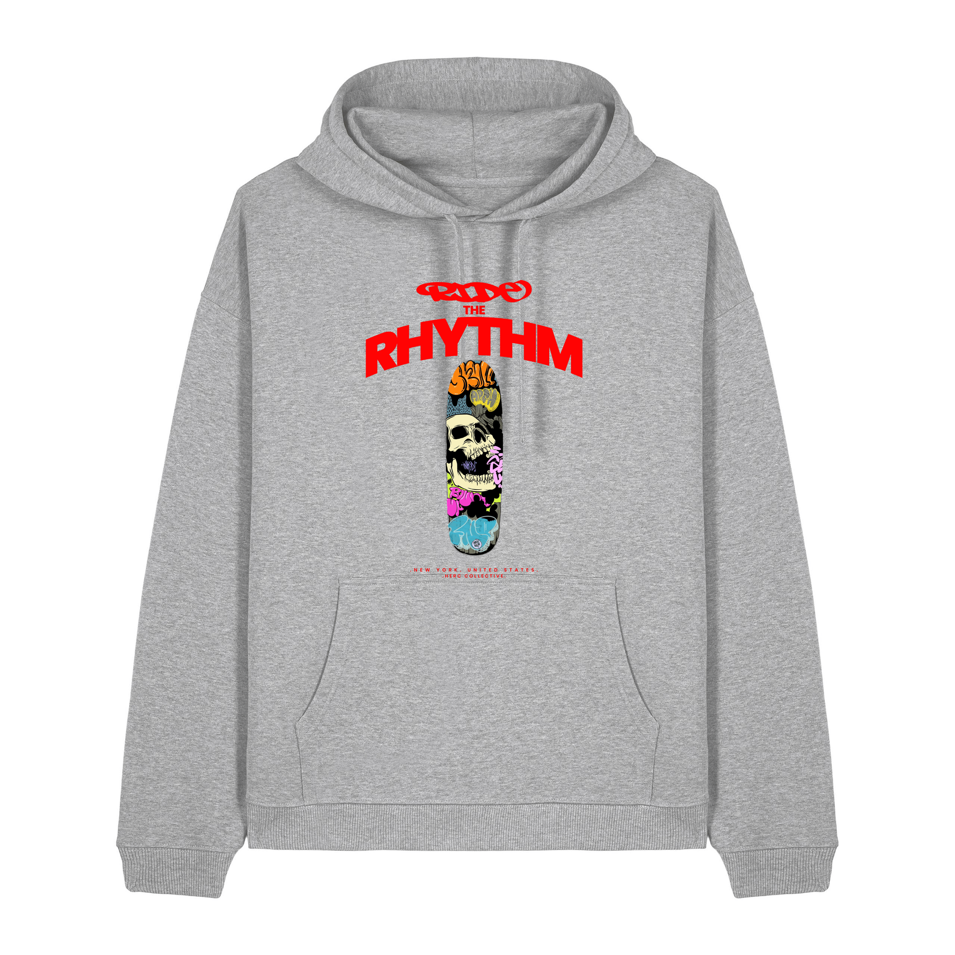 Heather Grey Printed Hoody Front