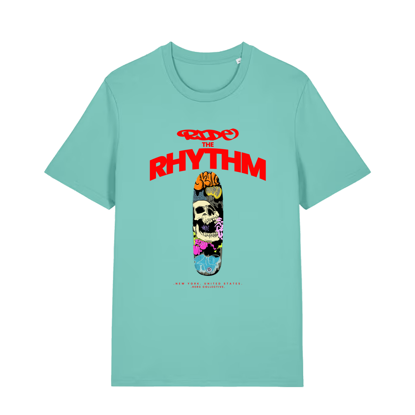 Pool Blue Printed T-shirt Front