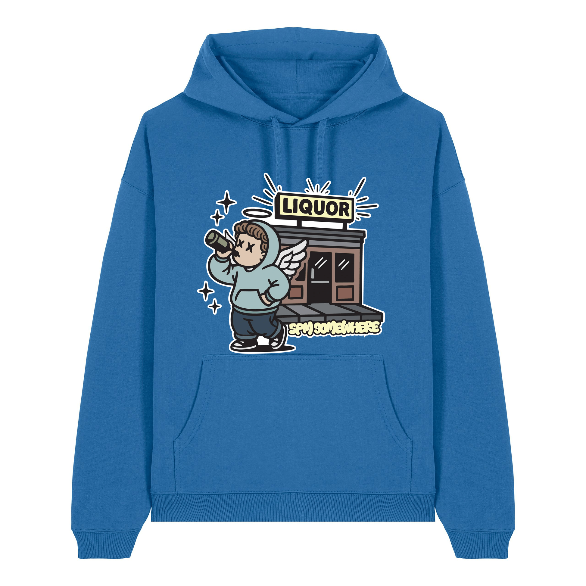 Mindful Blue Printed Hoody Front