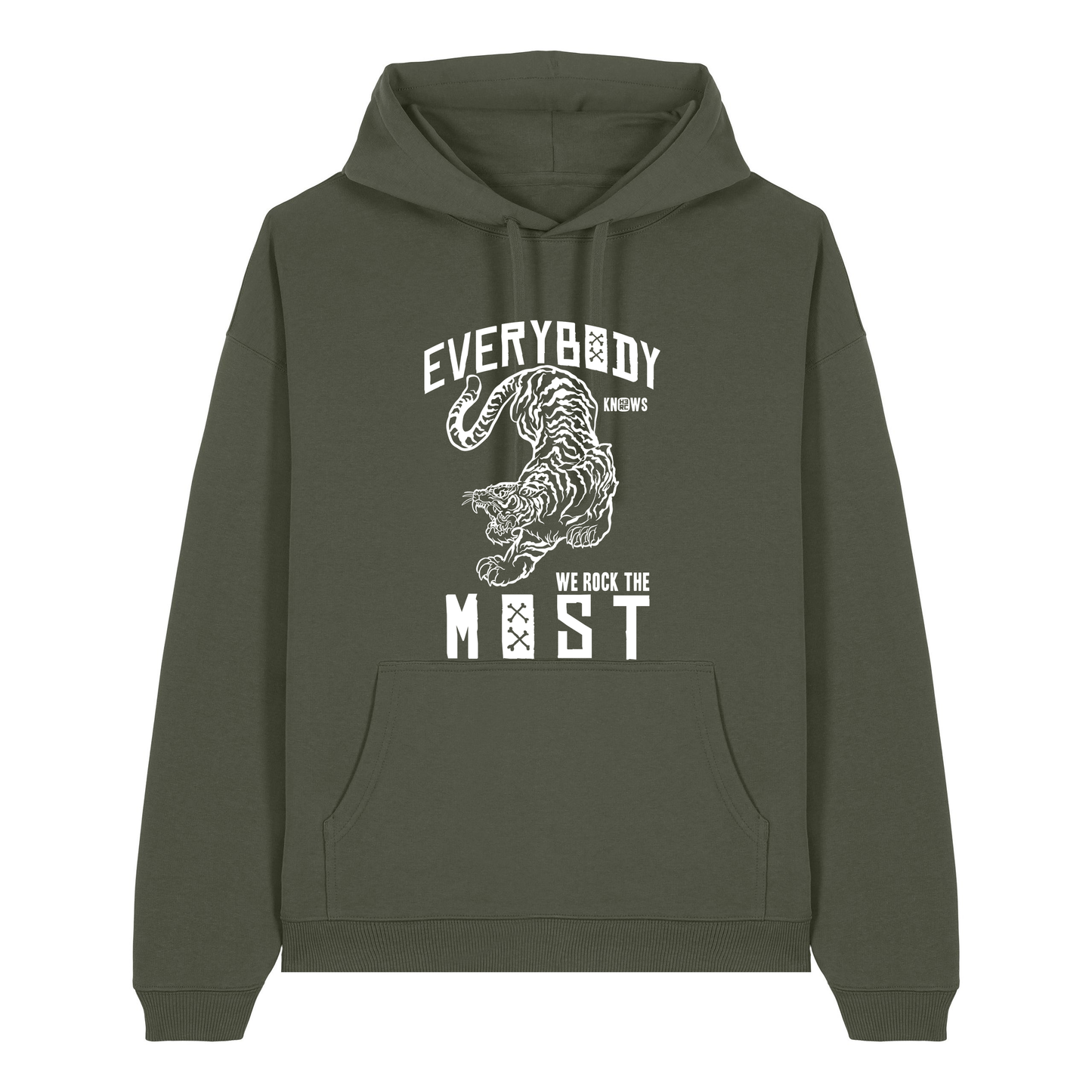 Khaki Printed Hoody Front