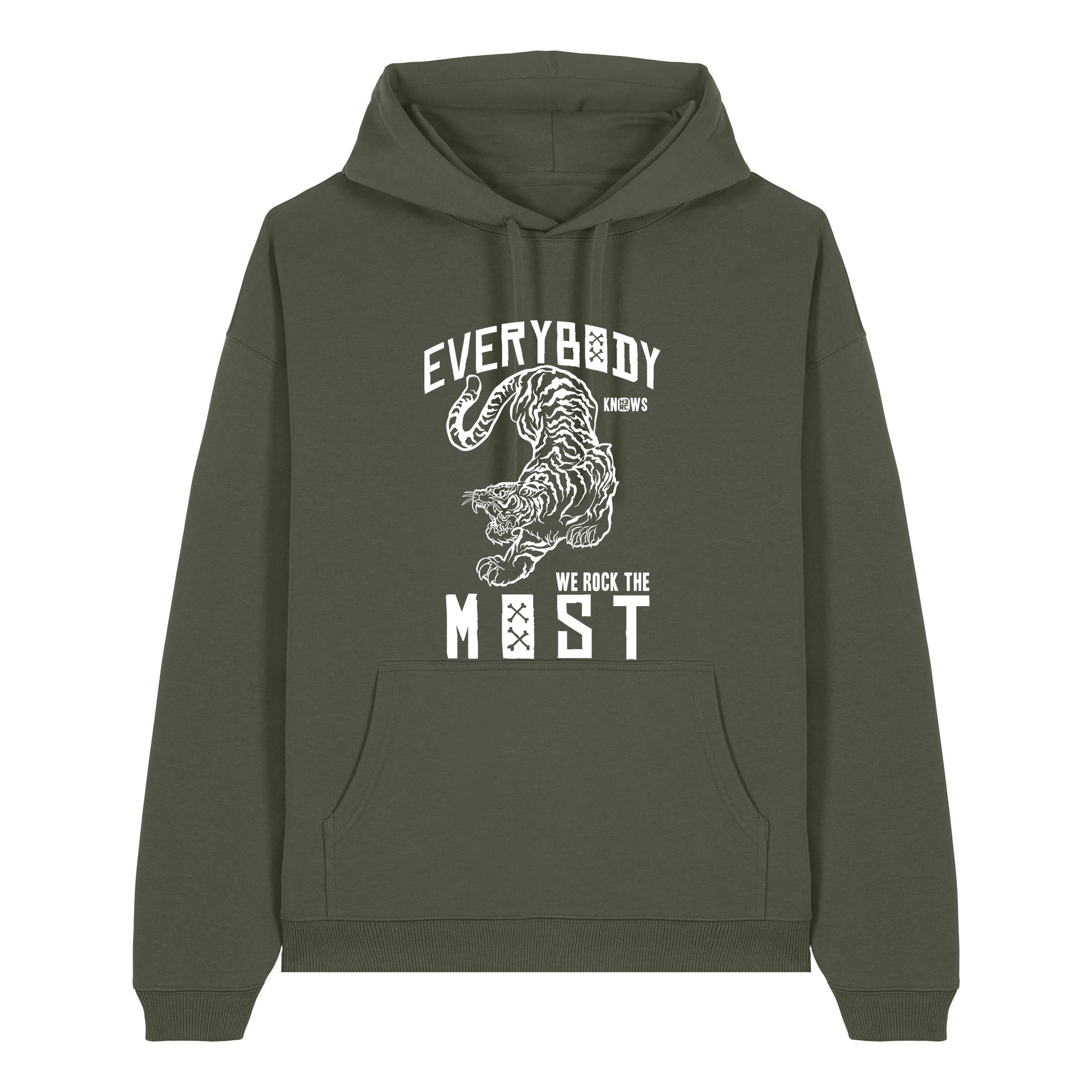 Khaki Printed Hoody Front