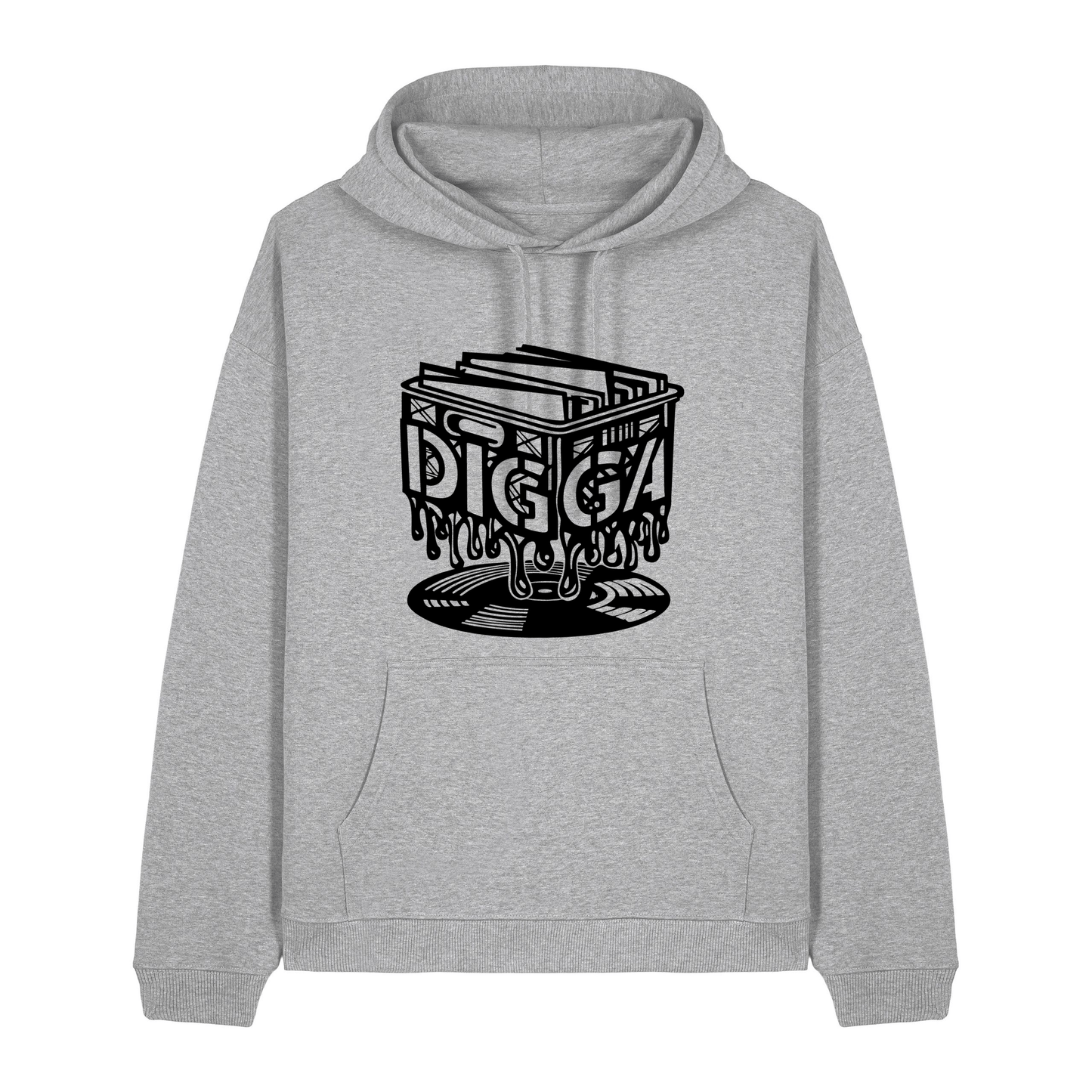 Heather Grey Printed Hoody Front