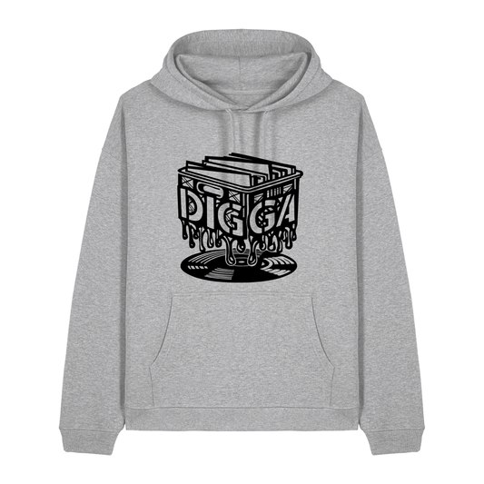 Heather Grey Printed Hoody Front