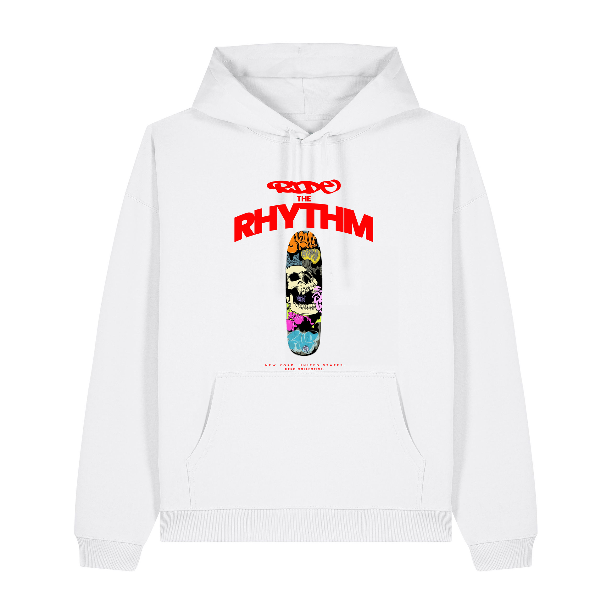 White Printed Hoody Front