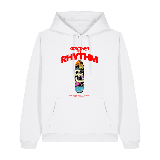 White Printed Hoody Front