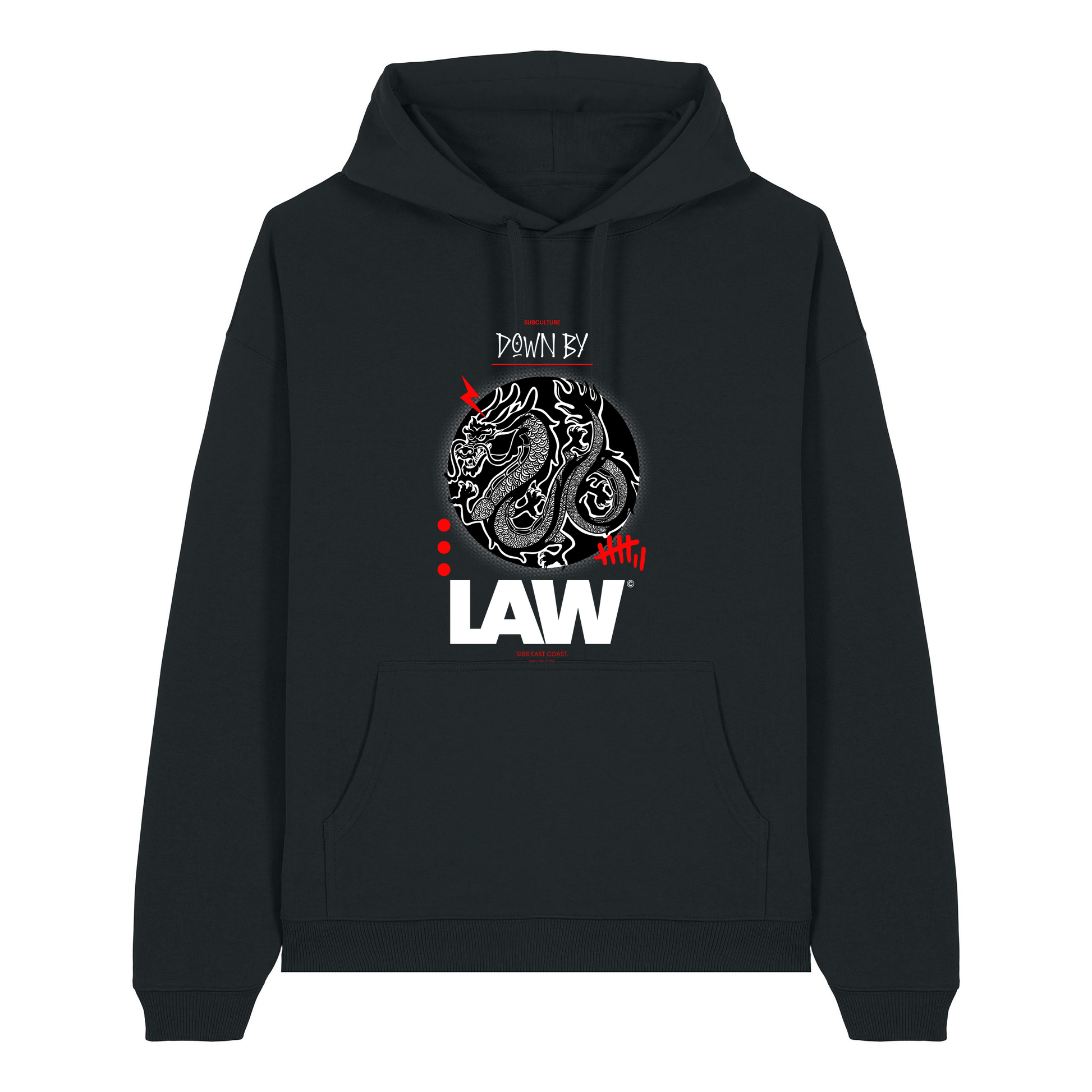 Black Printed Hoody Front